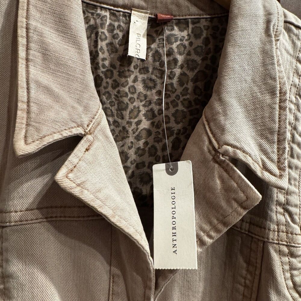 Anthropologie Pilcro Denim Button-Front Mini Dress Neutral Color US Size 6 NWT - Picture 7 of 16
